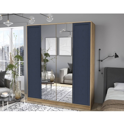 Шкаф распашной Тренд КТ-Ш4 (з) (Дуб золотой ЛДСП/ Дуб королевский ЛМДФ) Ш1800 В2128 Г547